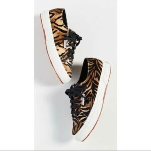 NEW Superga 2750 Cognac Zebra Velvet Sneaker 8